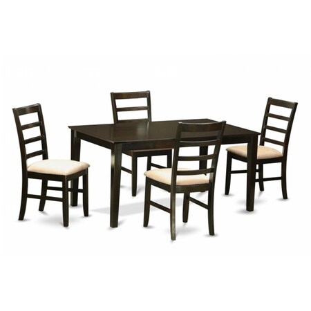 East West Furniture 5 Piece Dining Table Set For 4- Dining Table and 4 Dining Chairs CAPF5-CAP-C